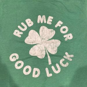 Saint Patricks day green, four leaf clover T-shirt size large